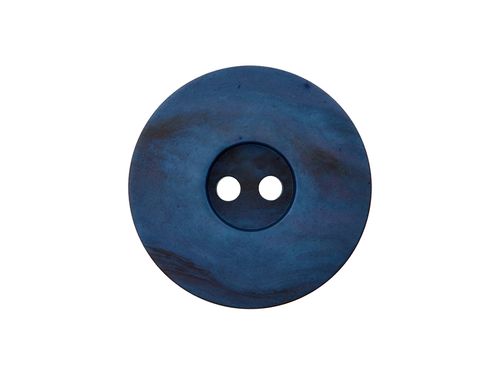 Polyesterknapp 2 hulls marine blå marmorert matt 20 mm