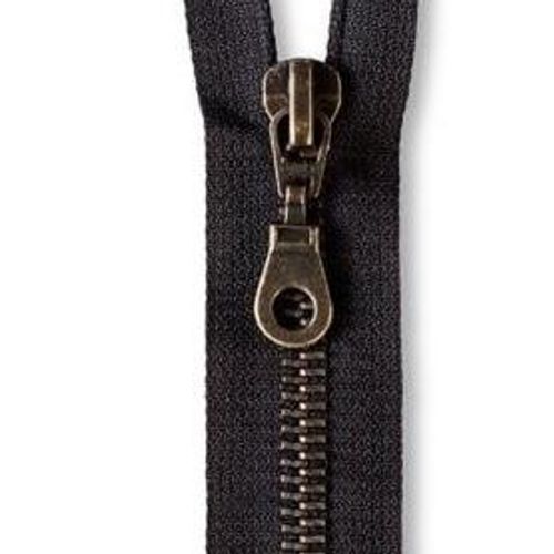 Prym Delbar glidelås antikk metall 6mm sort 55 cm