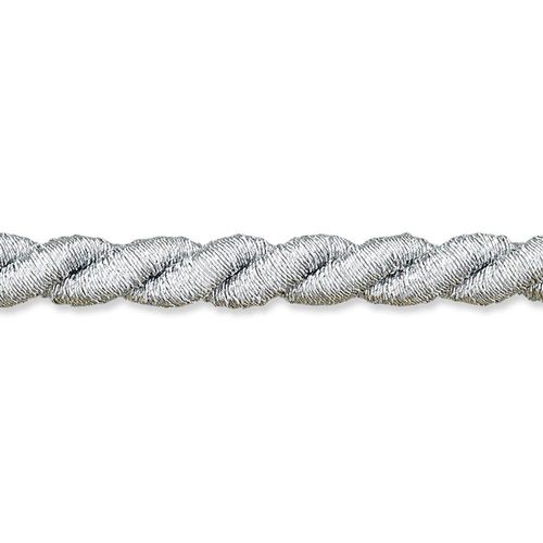 Tvinnet snor brokade 6 mm sølv