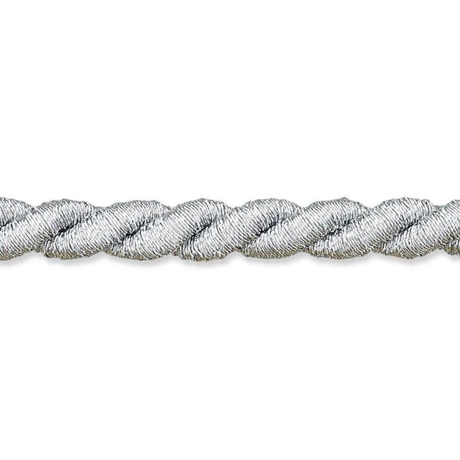 Hovedbilde Tvinnet snor brokade 6 mm sølv