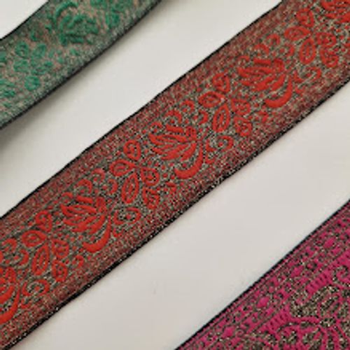 Vevd jacquard bånd 25 mm rust rød