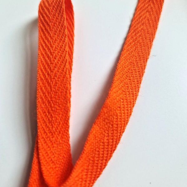 Bilde av Bomullsbånd sildeben vevd 10 mm oransje