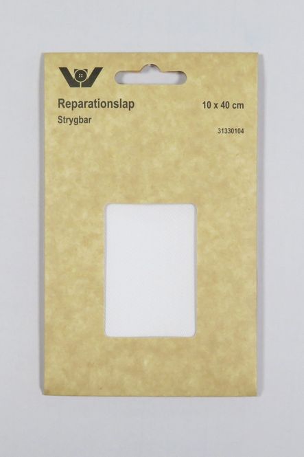 Hovedbilde Strykbar reparasjonslapp bomull hvit 10x40 cm