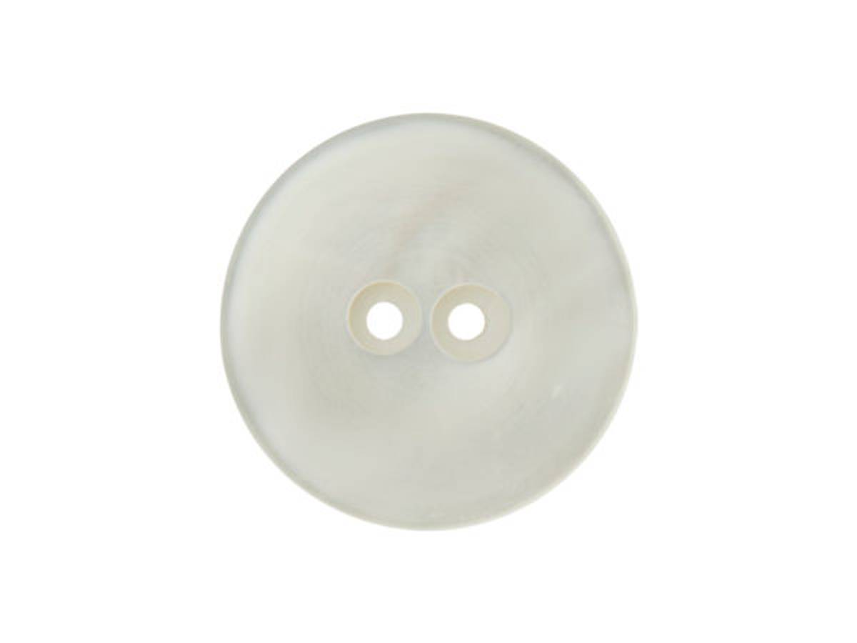 Polyesterknapp 2 hulls natur hvit 28 mm