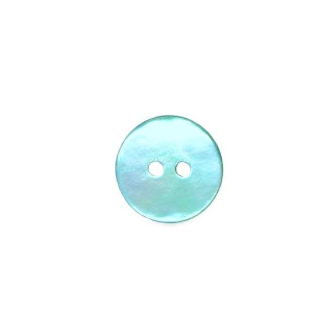 Hovedbilde Knapp av perlemor 2 hull 15 mm mint aqua