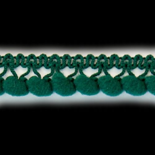 Pom pom bånd 10 mm mørk grønn