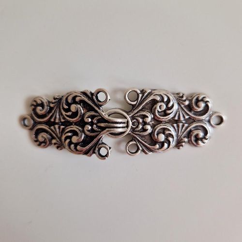 Tradisjonell hekte antikk sølv 60 mm