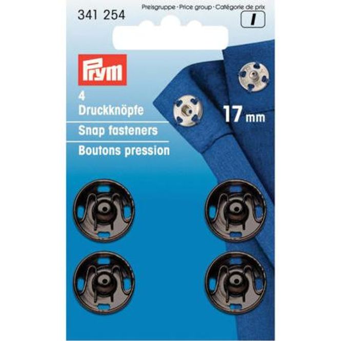 Hovedbilde Trykknapp metall 17 mm sort