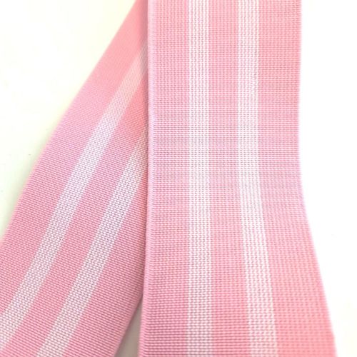  Elastikk 40 mm striper rosa og hvit