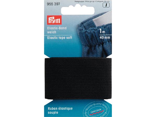 Bilde av Elastisk strikk  Soft  40 mm sort 1 meter