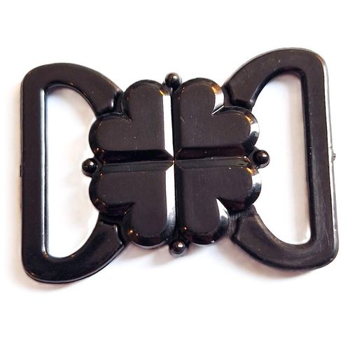 Bikini BH lukning firkløver 20 mm sort