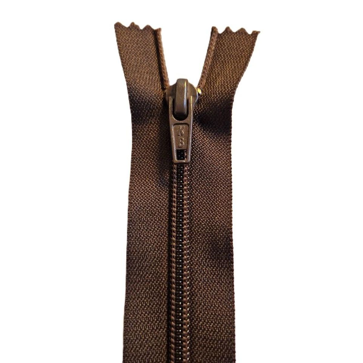 6 mm ikke delbar bukselås mørk brun 15 cm