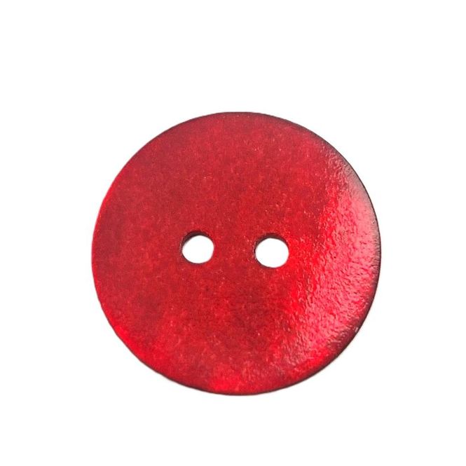 Hovedbilde Knapp av perlemor 2 hull 18 mm rød K300904